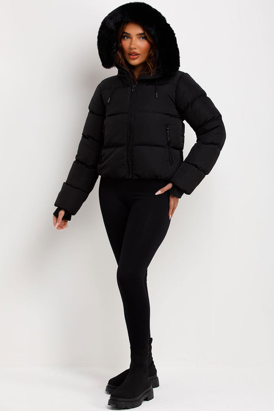 Eliana Puffer Jacket With Fur Hood