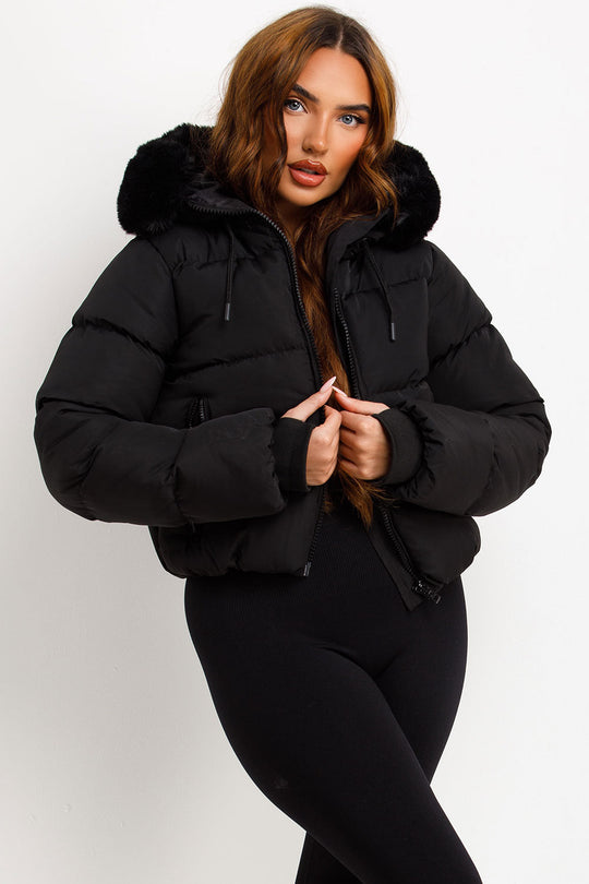 Eliana Puffer Jacket With Fur Hood