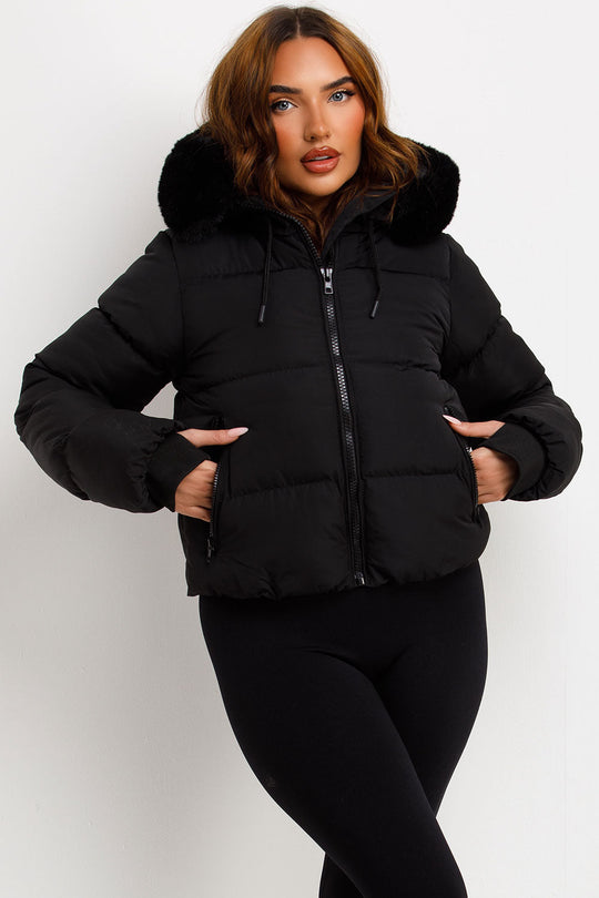 Eliana Puffer Jacket With Fur Hood