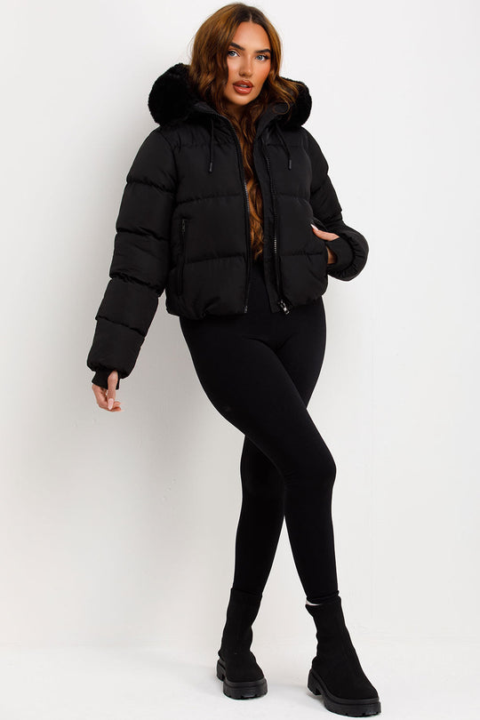 Eliana Puffer Jacket With Fur Hood