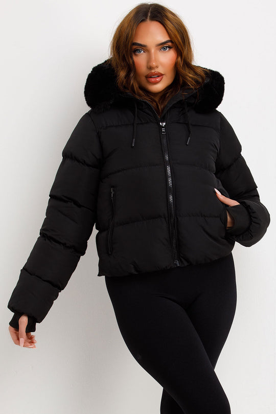 Eliana Puffer Jacket With Fur Hood