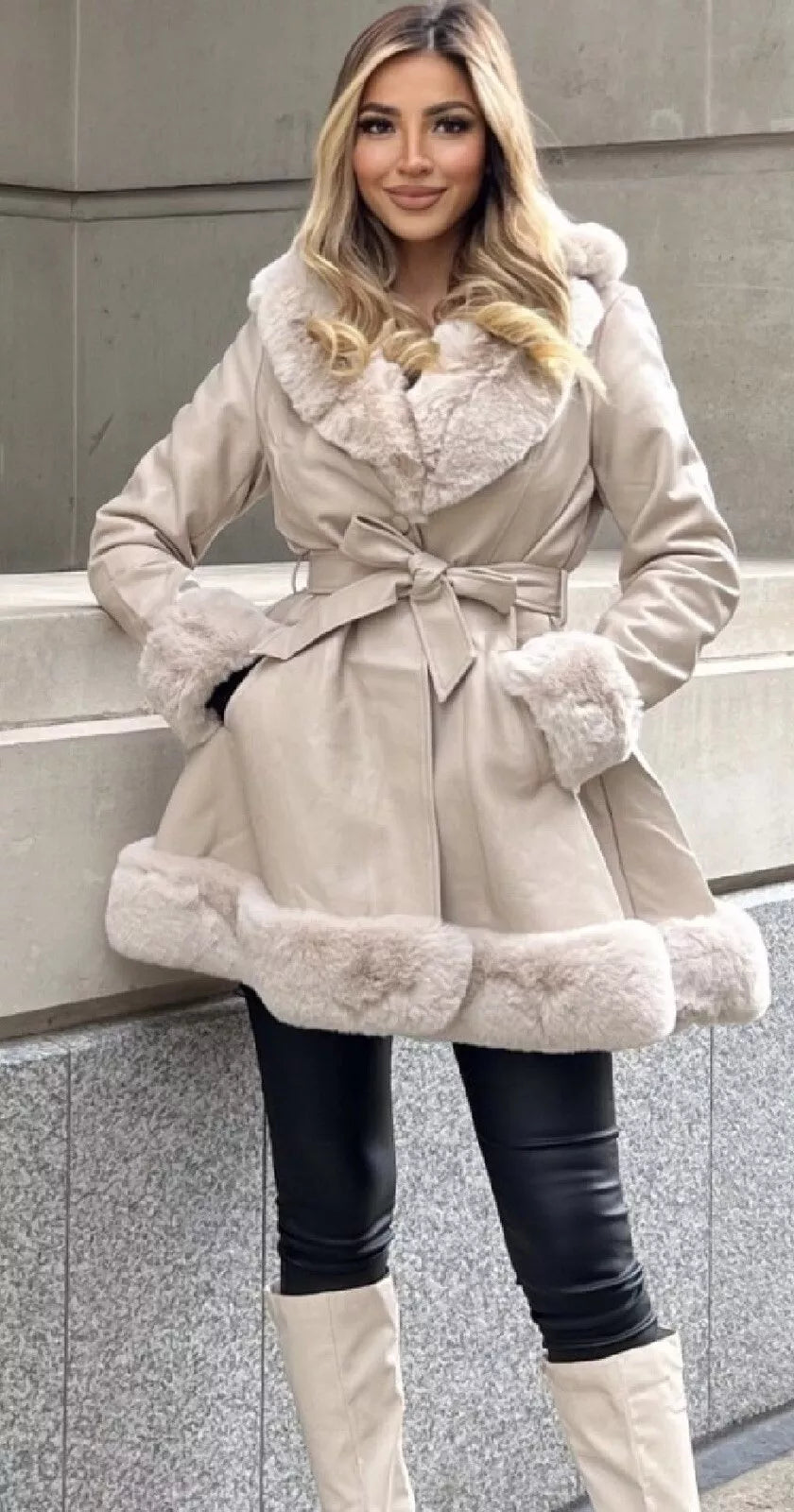 Maddie Leather Parka Jacket