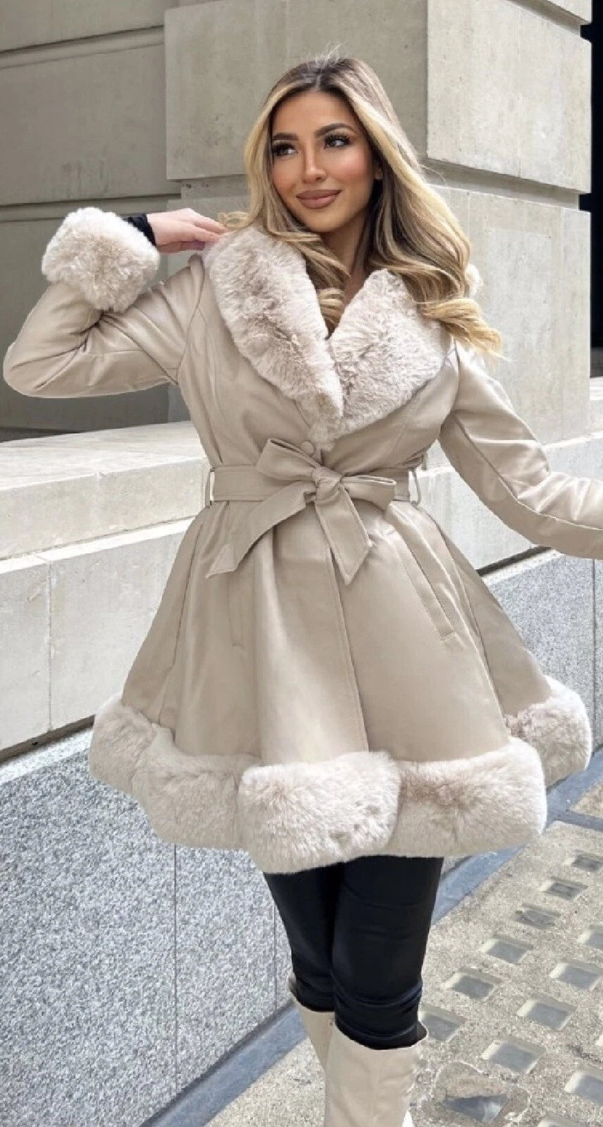 Maddie Leather Parka Jacket