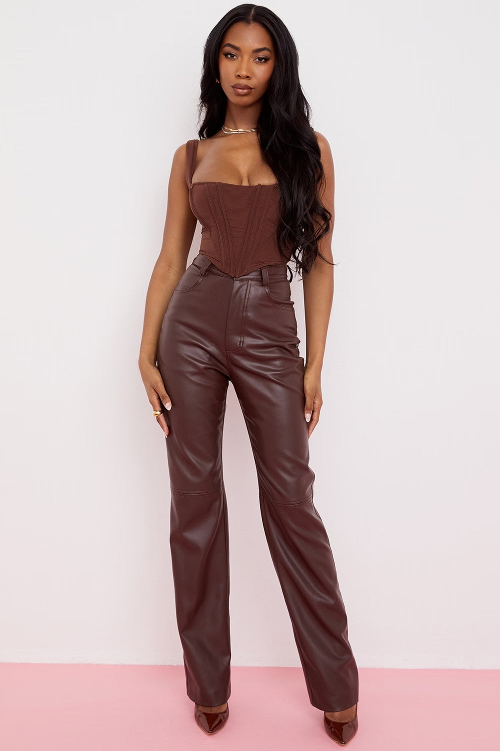 Dianne chocolate leather pants