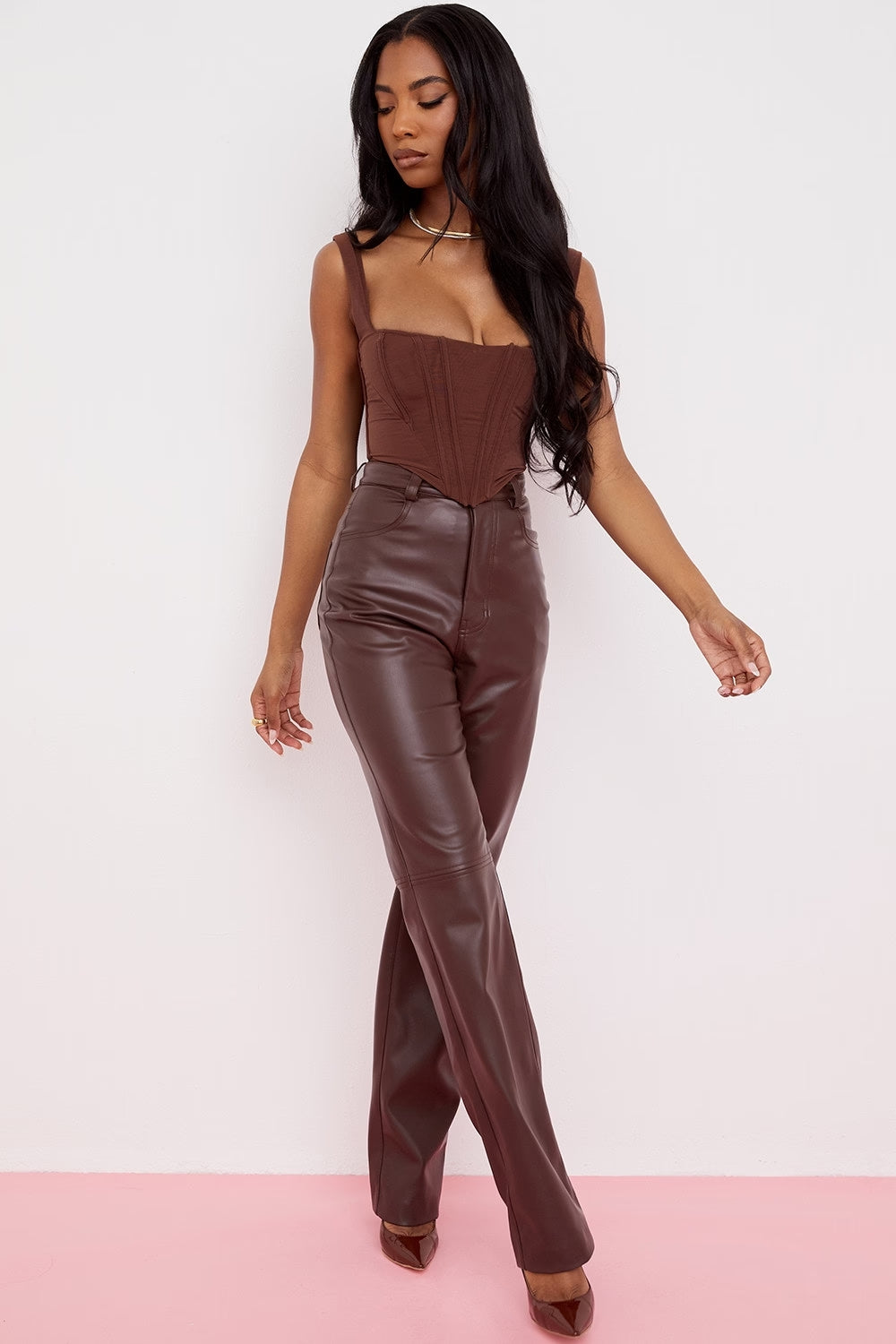 Dianne chocolate leather pants