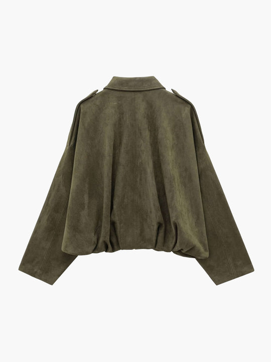 Lara Suede Bomber Jacket