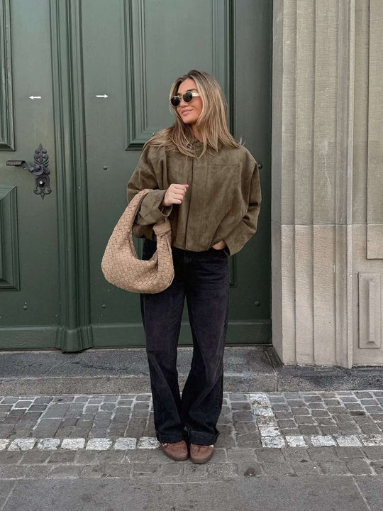 Lara Suede Bomber Jacket