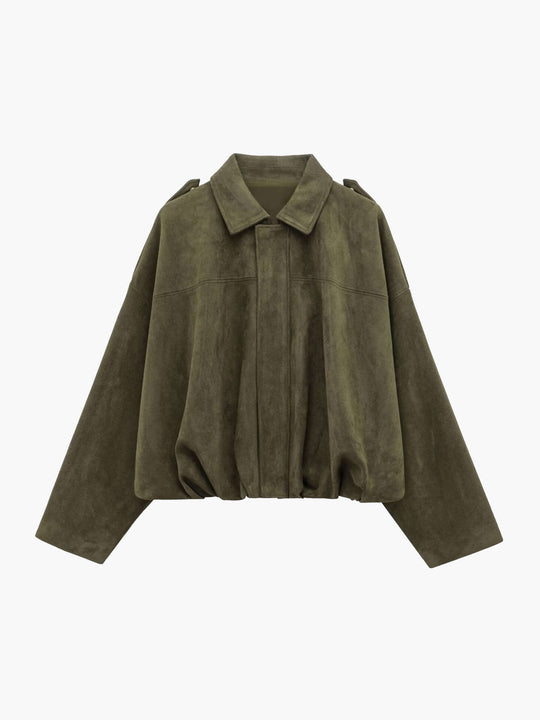 Lara Suede Bomber Jacket