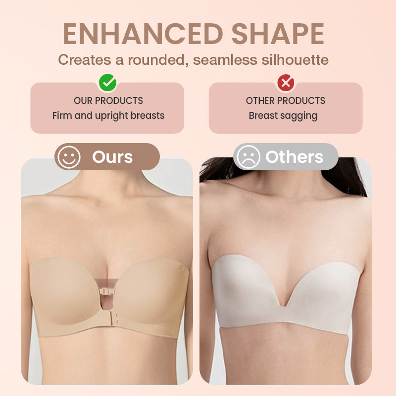 Seamless Bra with Front Closure and Adjustable Straps