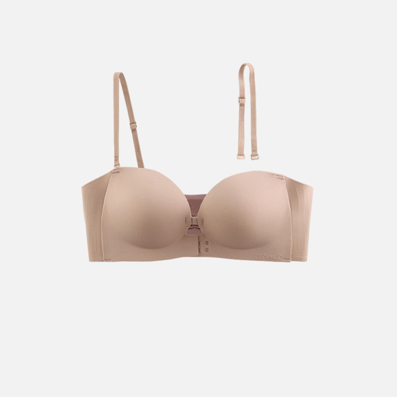 Seamless Bra with Front Closure and Adjustable Straps
