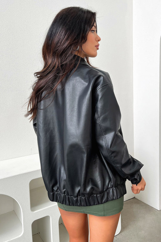 Isabella Black Leather Jacket