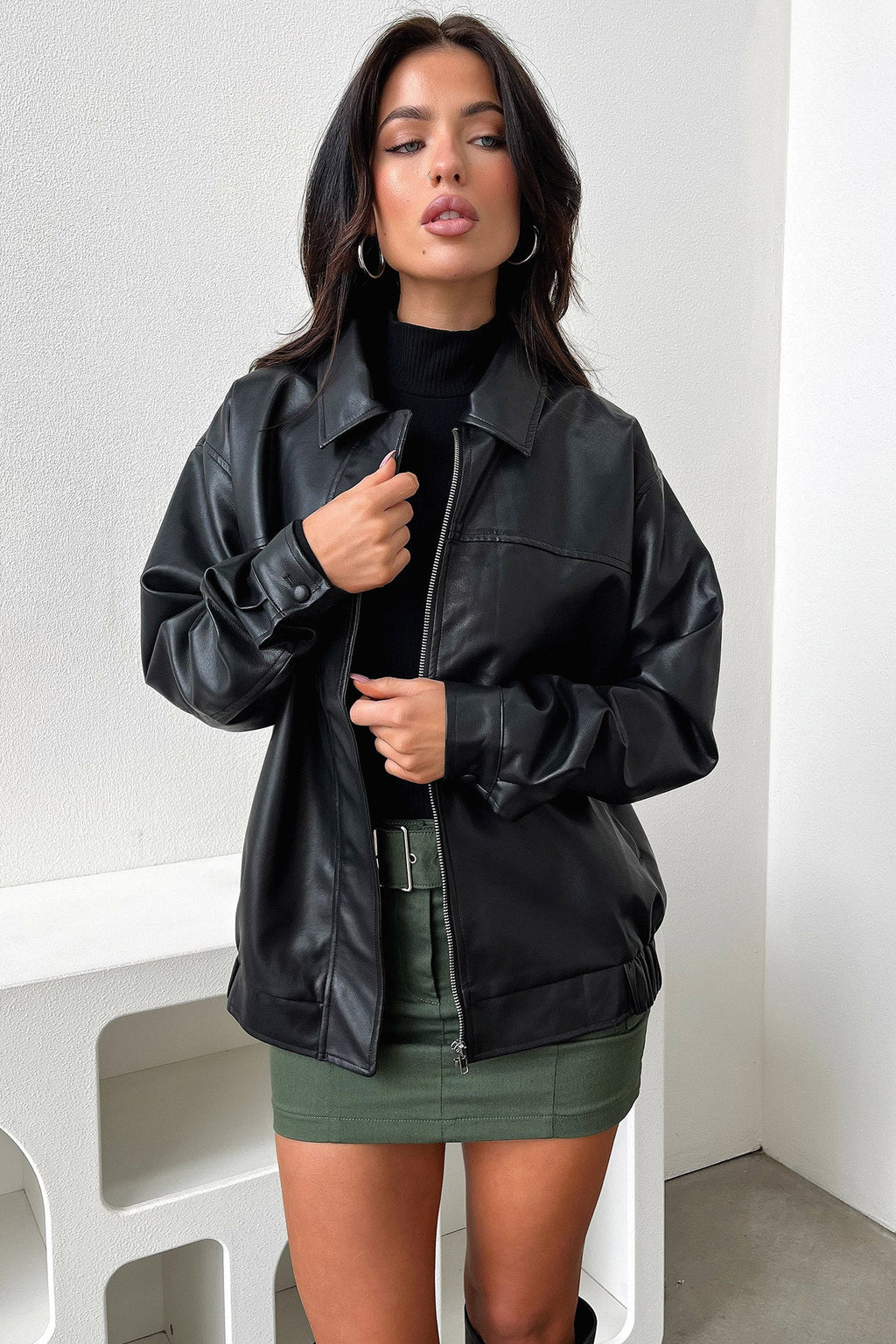 Isabella Black Leather Jacket